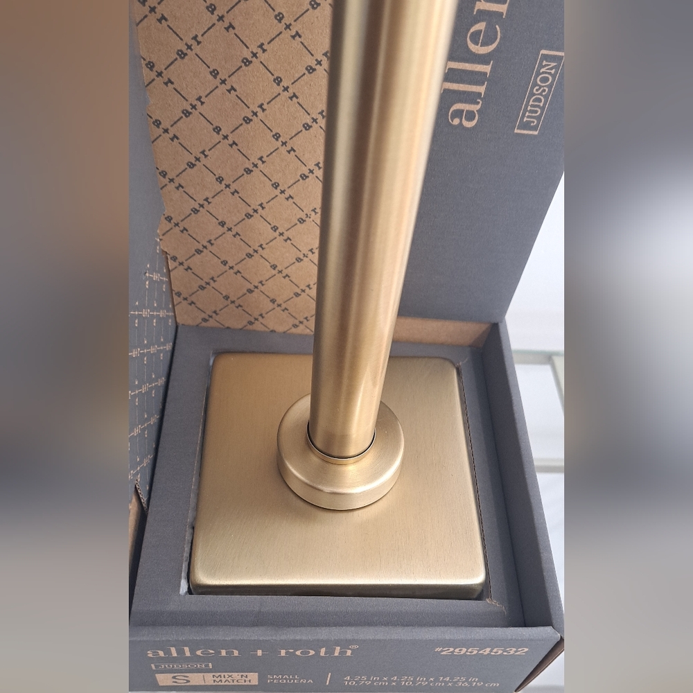 NIB- Allen + Roth Brushed Gold Table Lamp. - Picture 2 of 2